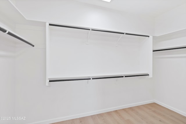 spacious closet with light wood-style floors