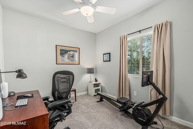 8707 N Ash Grove Ct, Tucson, AZ 85742 - office space featuring carpet flooring and a ceiling fan