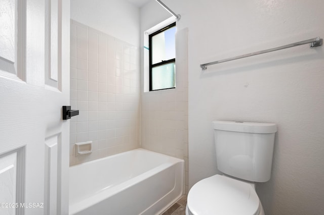 full bathroom with toilet and shower / bathtub combination