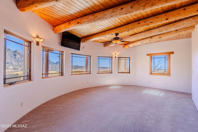 8060 E Diamondback Rd, Saint David, AZ 85630 - carpeted spare room with wood ceiling and beam ceiling