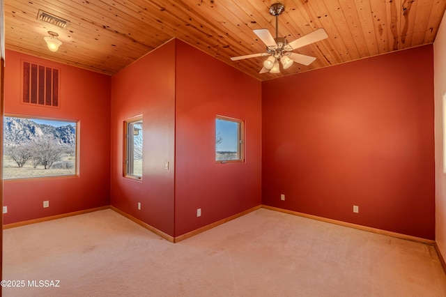 8060 E Diamondback Rd, Saint David, AZ 85630 - empty room with visible vents, wood ceiling, and carpet
