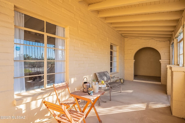 view of patio featuring covered porch