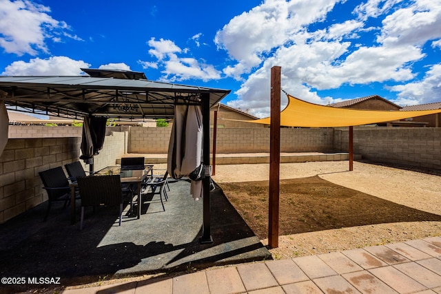 view of patio / terrace featuring outdoor dining area and a fenced backyard