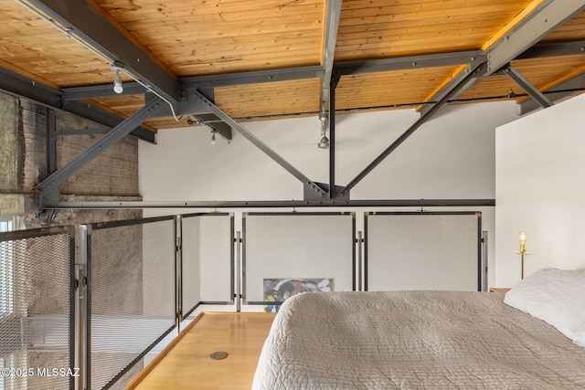 garage with wood ceiling