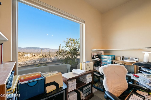 office with a mountain view