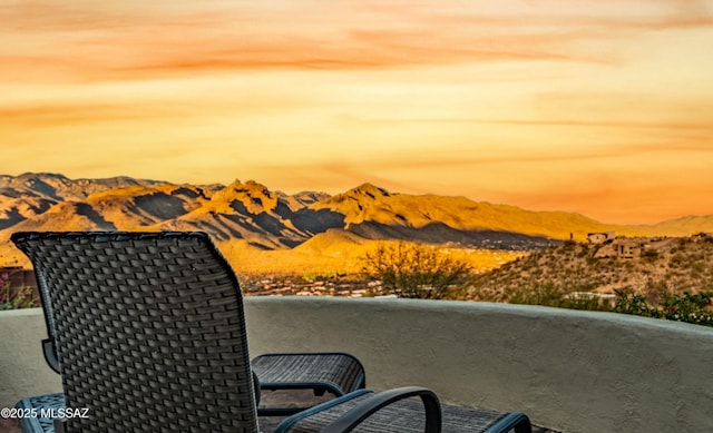 exterior space featuring a mountain view