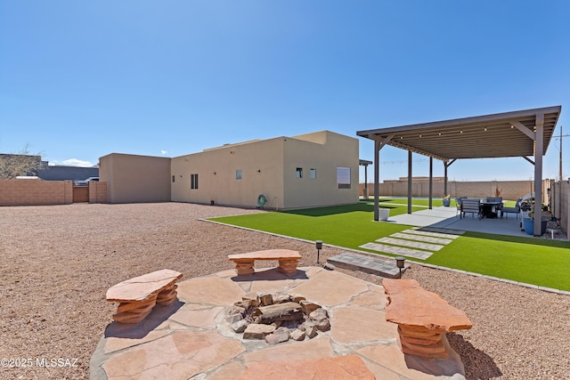 3337 E Wet Sand Pl, Vail, AZ 85641 - view of yard featuring a patio and an outdoor living space with a fire pit