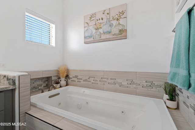 3337 E Wet Sand Pl, Vail, AZ 85641 - full bathroom featuring a tub with jets and vanity