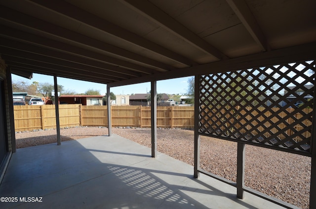 view of patio with a fenced backyard