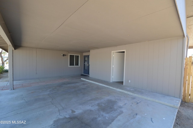 view of patio featuring a carport