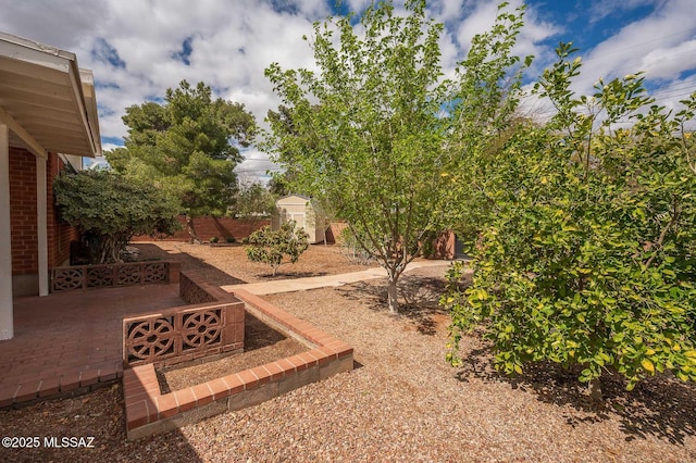 view of yard with a patio area and fence