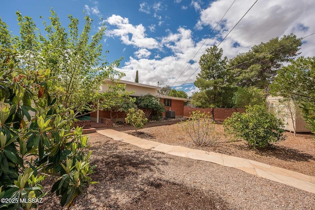 view of yard with fence