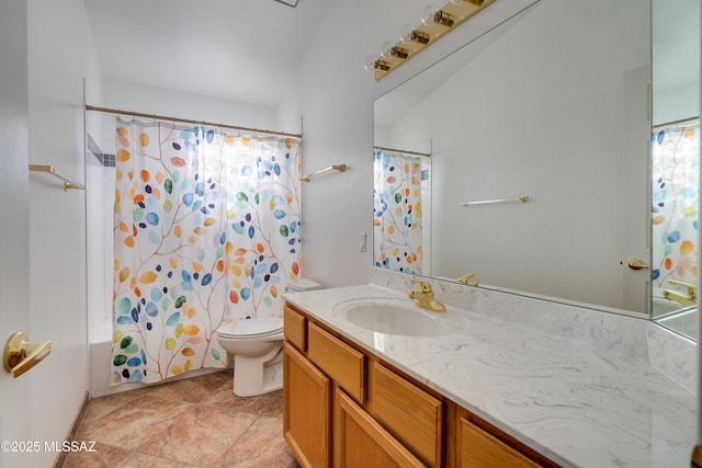1181 W Placita Lucinda, Green Valley, AZ 85614 - full bathroom featuring vanity, shower / bath combination with curtain, and toilet