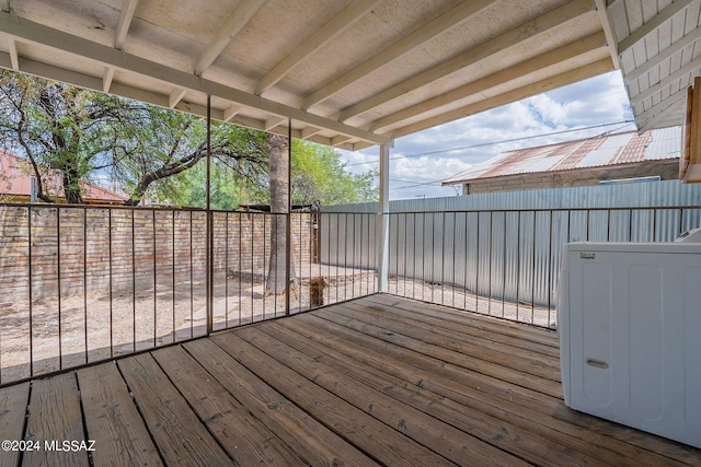 deck featuring ac unit