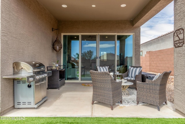 view of patio / terrace with area for grilling