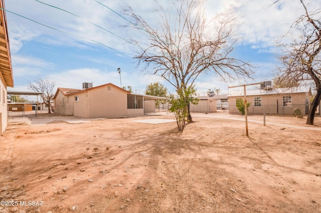 view of yard featuring a patio and fence