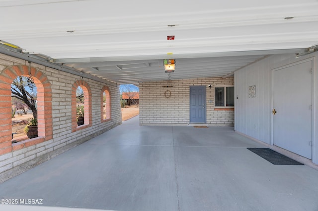 view of garage