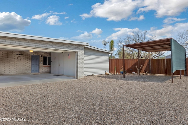 exterior space featuring fence