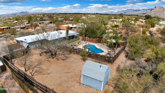 bird's eye view featuring a mountain view