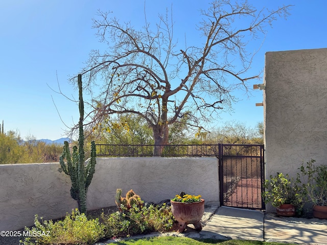 view of gate with fence