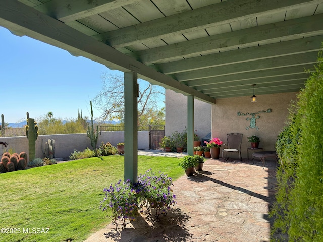 view of patio with fence