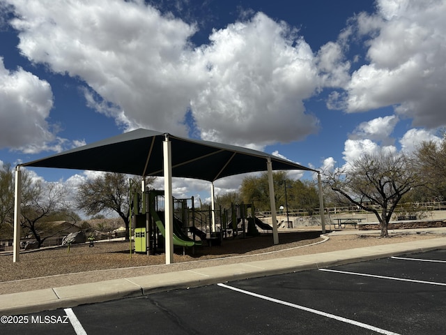 view of community jungle gym