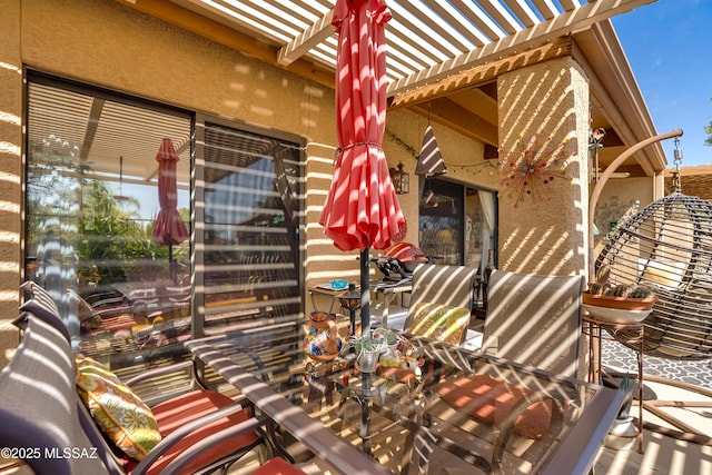 view of patio / terrace with a pergola