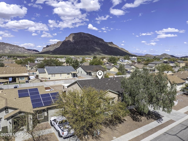 view of mountain feature featuring a residential view