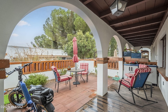 view of patio / terrace featuring outdoor dining area