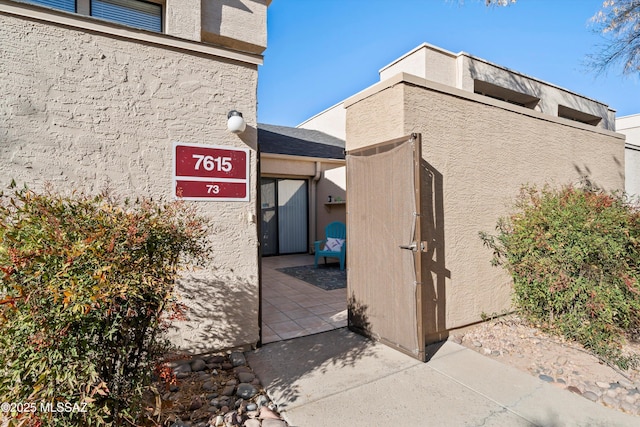 view of home's exterior featuring stucco siding