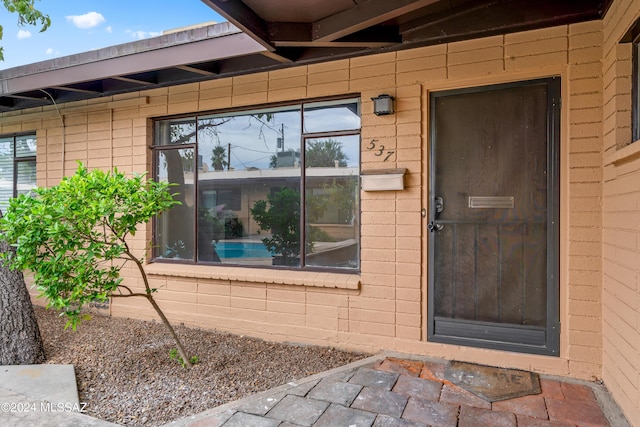 view of doorway to property