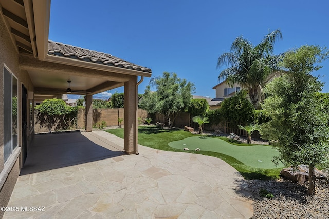 view of patio with a fenced backyard