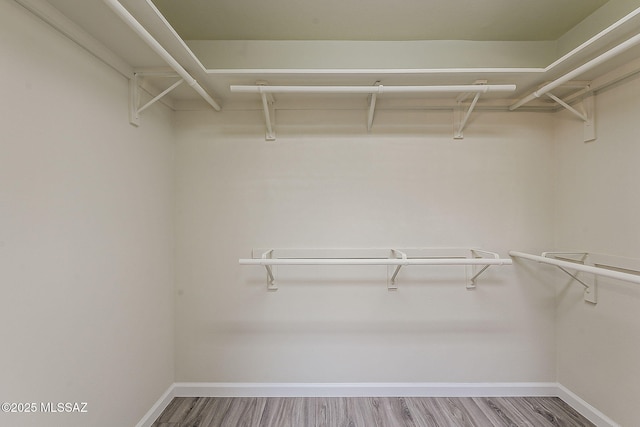 spacious closet with wood finished floors