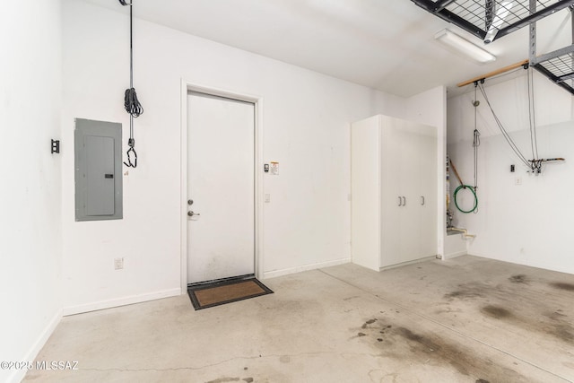 garage with electric panel
