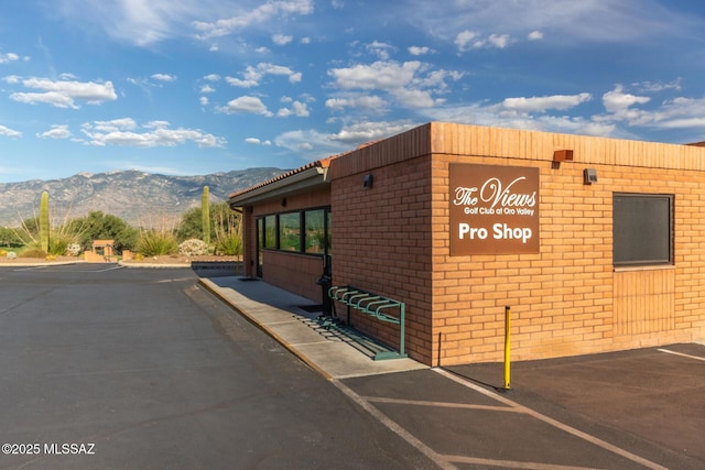 exterior space with a mountain view