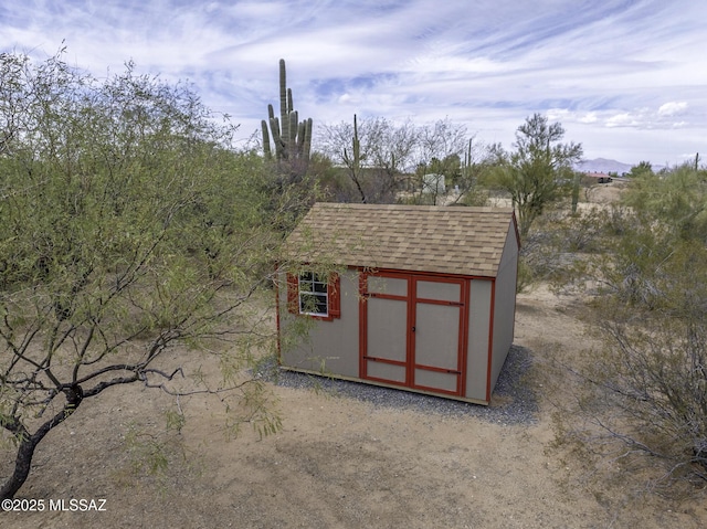 view of shed