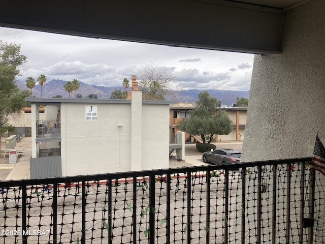 balcony with a mountain view