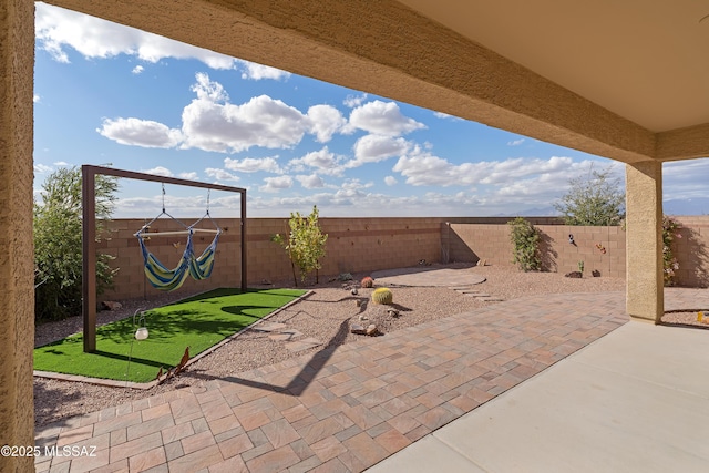 view of patio / terrace featuring a fenced backyard