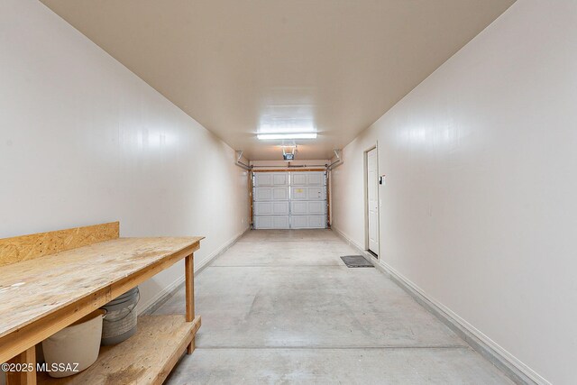 garage with baseboards