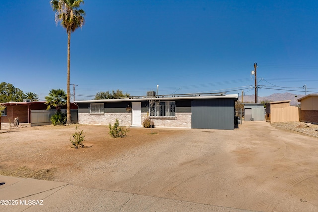 view of front of property with fence