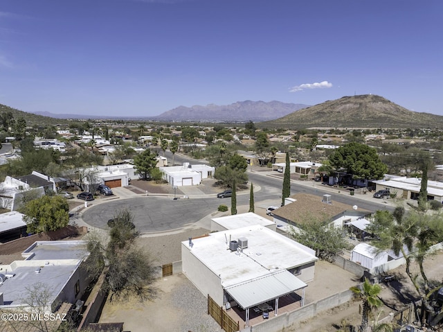 aerial view with a residential view and a mountain view