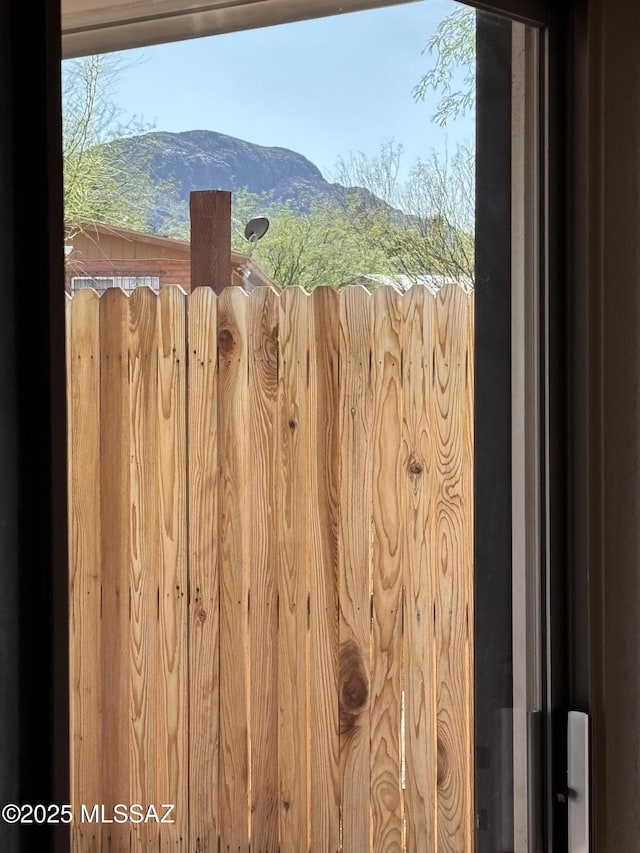 exterior details with a mountain view