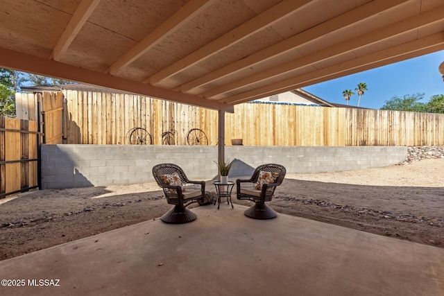 view of patio / terrace featuring a fenced backyard