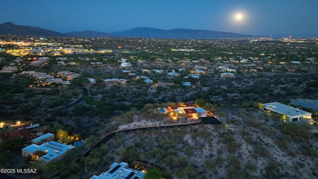5460 N Paseo Pescado, Tucson, AZ 85718 - aerial overview of property's location with mountains and property boundaries highlighted