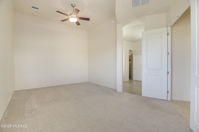 11626 N Moon Ranch Pl, Marana, AZ 85658 - spare room with carpet flooring, a ceiling fan, and visible vents
