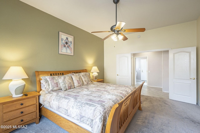 1117 E Regent Dr, Oro Valley, AZ 85755 - carpeted bedroom with a ceiling fan and vaulted ceiling
