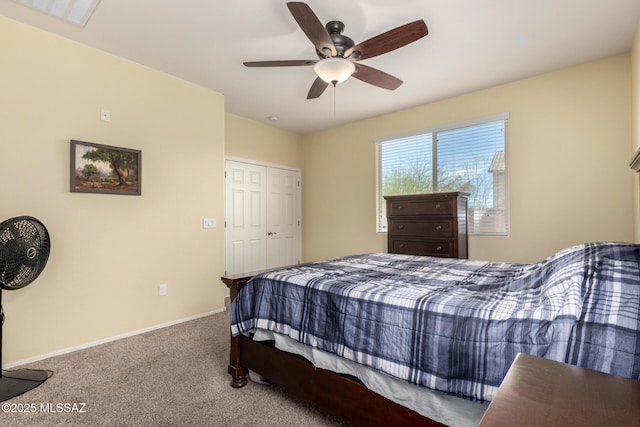 7483 S Salt Water Dr, Tucson, AZ 85757 - carpeted bedroom featuring visible vents, baseboards, and ceiling fan