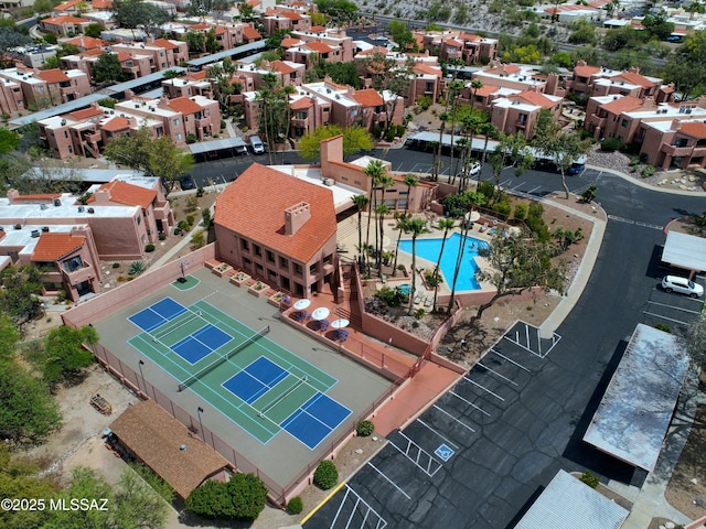 5051 N Sabino Canyon Rd Unit 1152, Tucson, AZ 85750 - aerial perspective of suburban area featuring a pool area