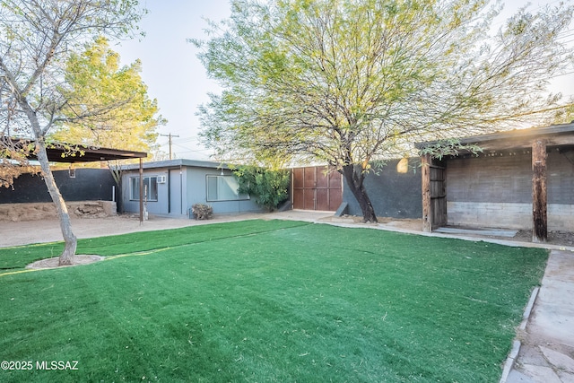 view of yard with fence