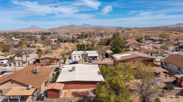 bird's eye view with a residential view and a mountain view